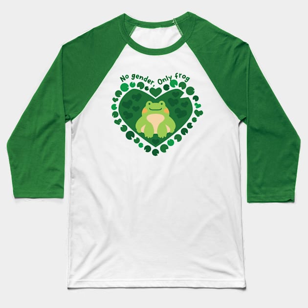 No gender, only frog [moss] Baseball T-Shirt by deadbeatprince typography